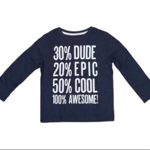 NWT PRIMARK Epic, Dude, Cool, Awesome Graphic Print Tee/Top Navy Blue Boys 3-4Y
